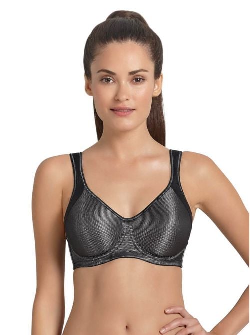 5519 reggiseno sportivo con ferretto, nero