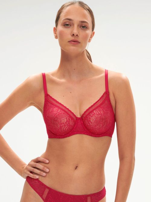 Comete Underwired bra with deep cups, pink ruby SIMONE PERELE
