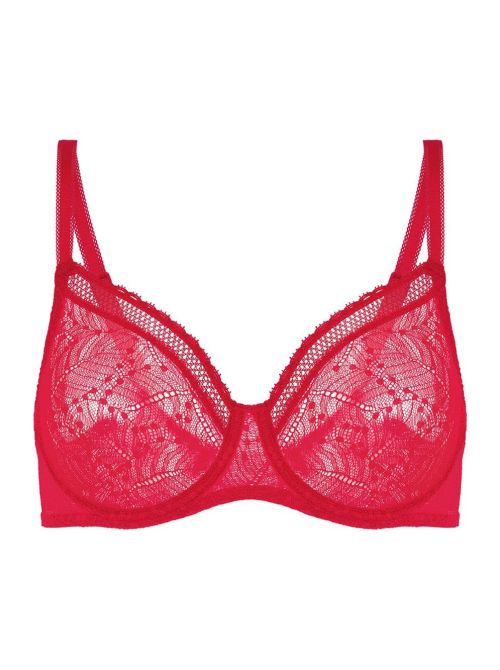 Comete Underwired bra with deep cups, pink ruby