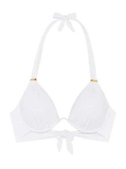 Fabia bikini bra with adjustable cup, white