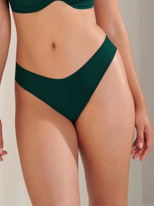 Claudie bikini briefs convertible into thongs, green
