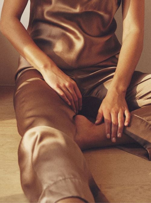 Dream pantalone in seta, caffelatte