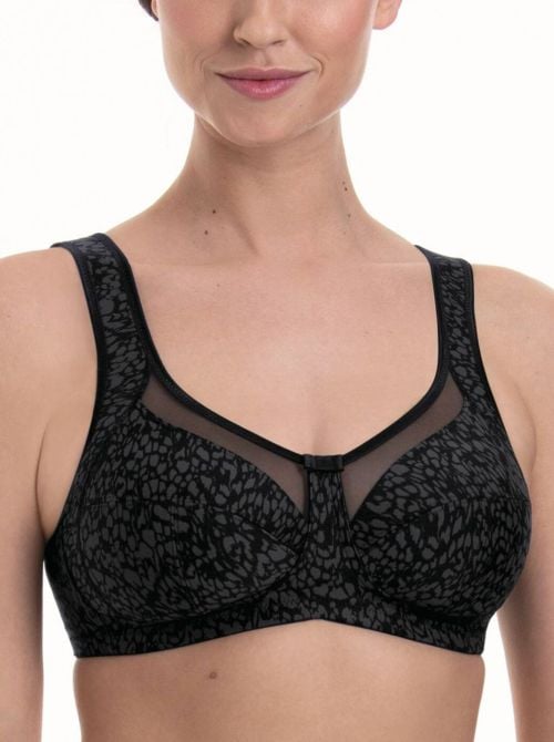 Clara Art non-wired bra, black