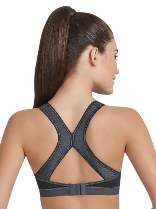 5537 dinamiX star Reggiseno sport con dorso a X, nero-antracite