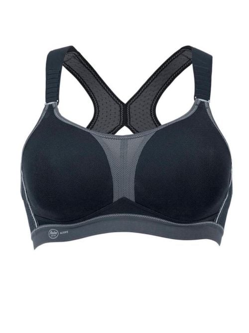 5537 dinamiX star Reggiseno sport con dorso a X, nero-antracite