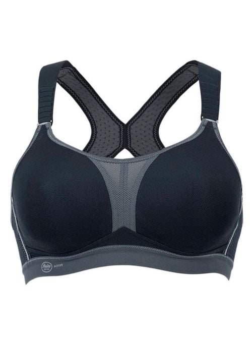 5537 dinamiX star Reggiseno sport con dorso a X, nero-antracite