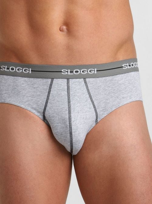 Sloggi Start Midi confezione da 2 slip, grigio/nero