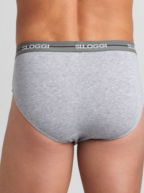Sloggi Start Midi confezione da 2 slip, grigio/nero