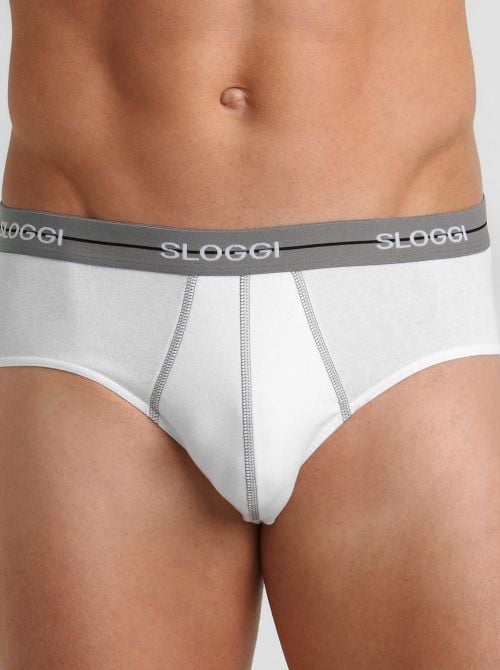 Sloggi Start Midi 2 briefs, white/black