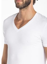 Inspired t-shirt V profonda Light Cotton, bianco