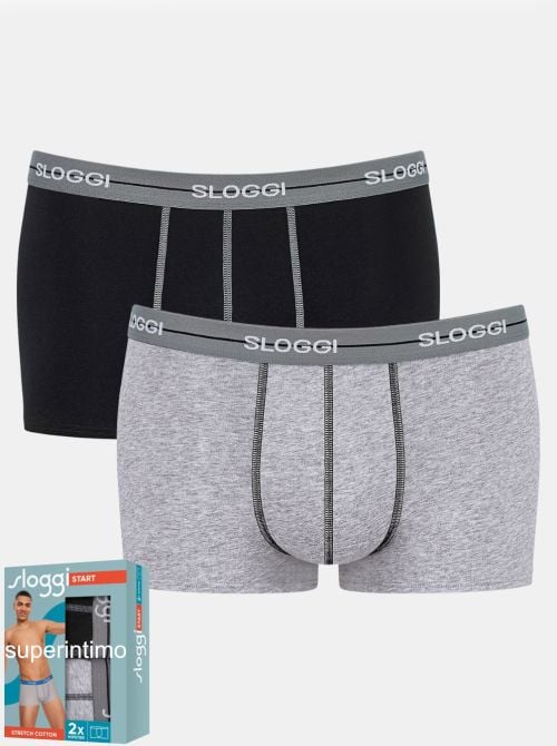 Sloggi Start Hip confezione da 2 boxer, grigio/nero SLOGGI