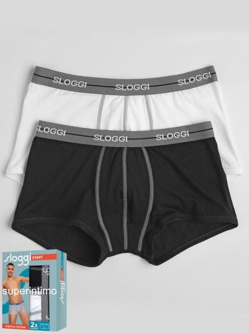 Sloggi Start Hip 2 boxer,  white/black