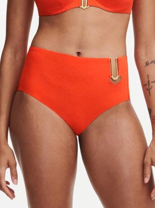 Glow slip alto per bikini, arancio