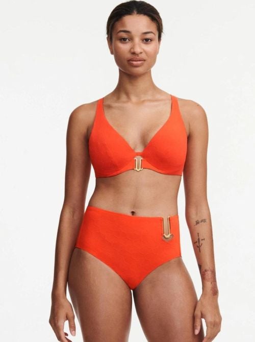 Glow highwaisted bikini briefs, orange