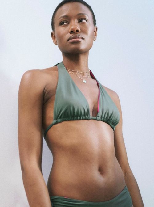 Free Smart triangolo per bikini, reversibile smoky green e fuxia TRIUMPH BEACHWEAR