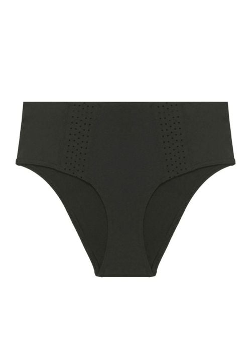 Hoya slip a vita alta per bikini, nero