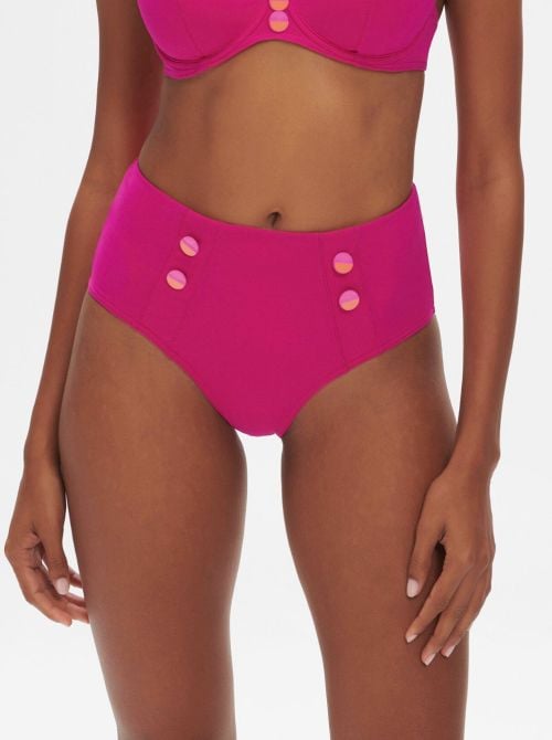 Alati slip a vita alta per bikini, hibiscus