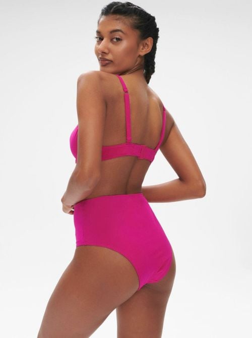 Alati slip a vita alta per bikini, hibiscus