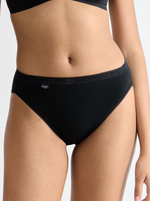 Sloggi Basic Tai 2 Slip in cotone, nero