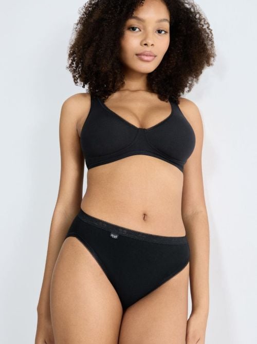 Sloggi Basic Tai 2 Slip in cotone, nero