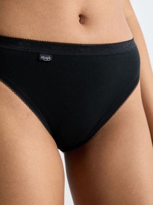 Sloggi Basic Tai 2 Slip in cotone, nero