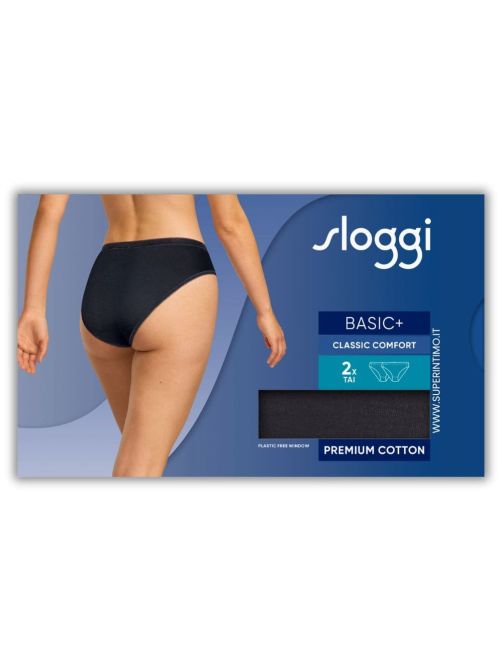 Sloggi Basic Tai 2 Slip in cotone, nero