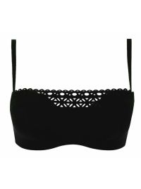 Ajourage Couture padded bandeau bra, black