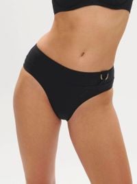 Palmeraie slip a vita alta per bikini, nero