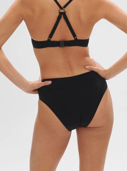 Palmeraie slip a vita alta per bikini, nero