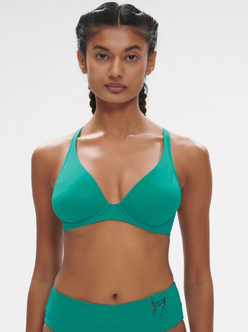 Palmeraie bikini triangle bra , green SIMONE PERELE BEACHWEAR