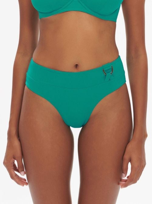 Palmeraie slip a vita alta per bikini, verde