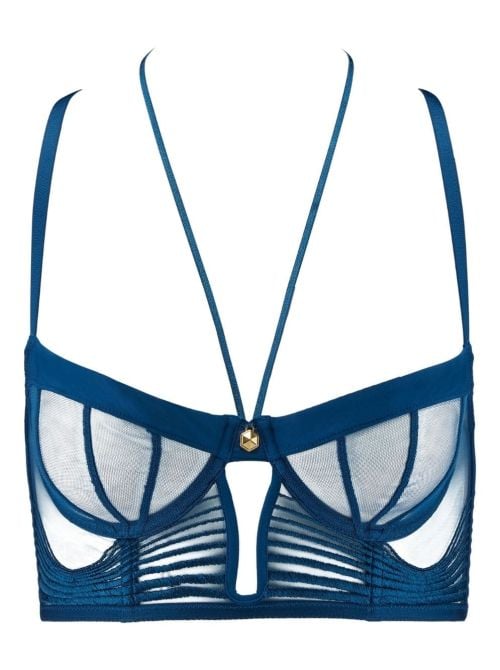 Sumptuous waves bustier, imperial blu
