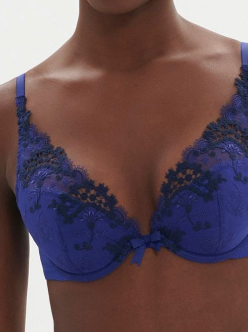 Wish Reggiseno push-up a triangolo, blu elettrico