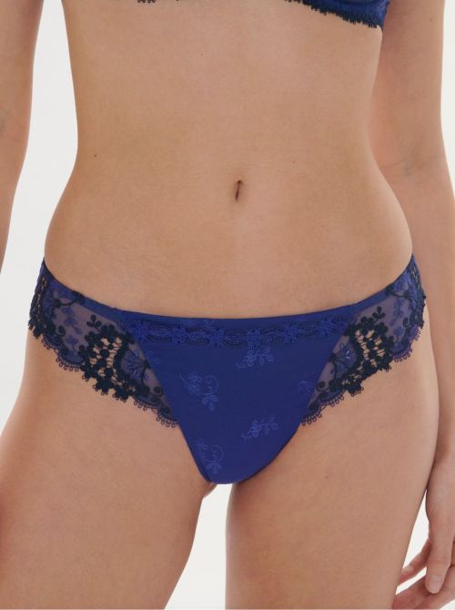 Wish Slip brasiliana in pizzo, blu elettrico SIMONE PERELE