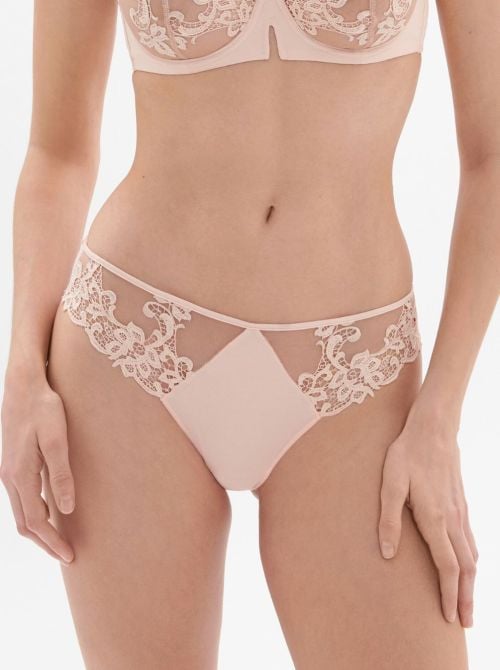 Saga Slip classico in pizzo, rosa tattoo