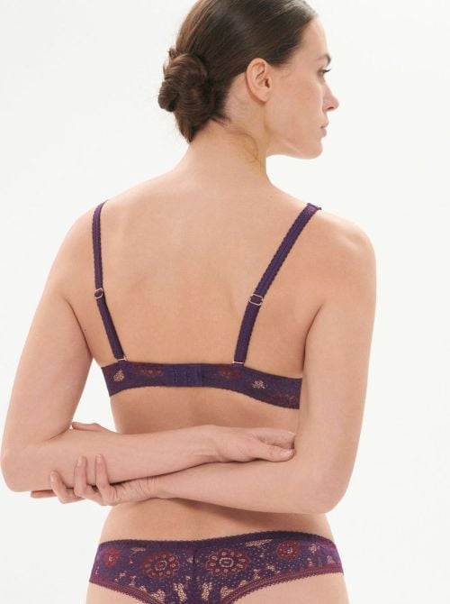 Festive lace bra, amethyst