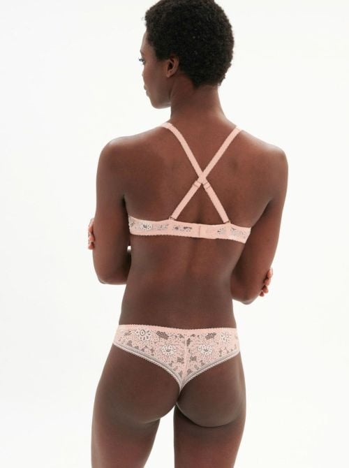 Festive reggiseno a triangolo in pizzo, rosa