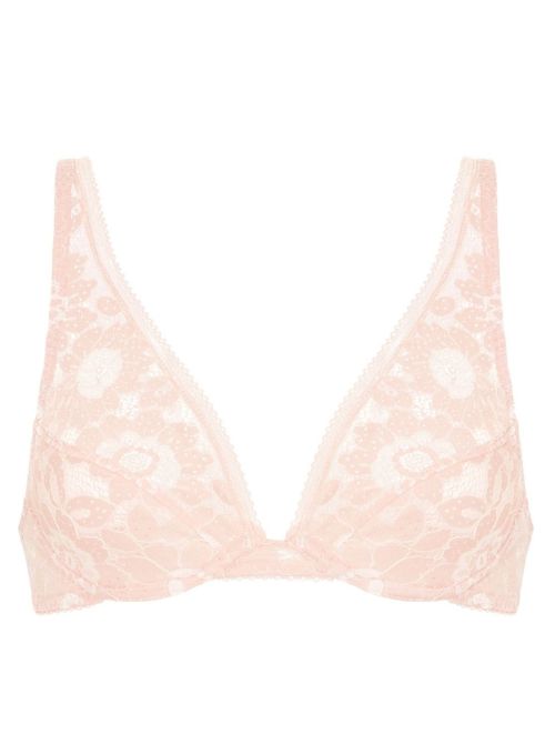 Festive reggiseno a triangolo in pizzo, rosa