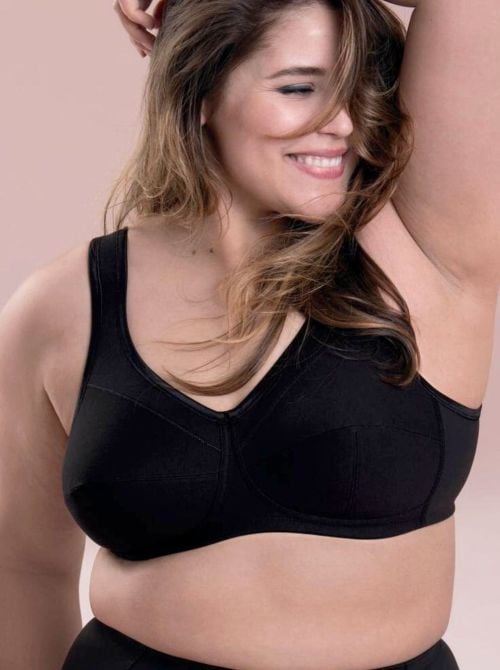 Jana reggiseno in cotone senza ferretto, nero