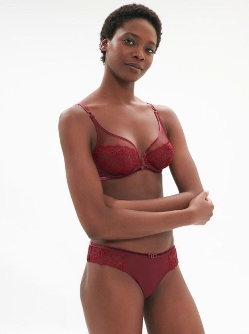 Scenario bra with underwire, burgundy red