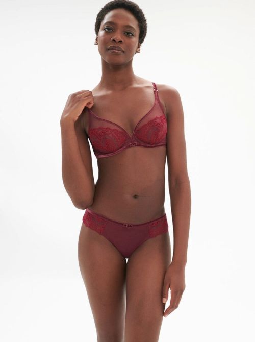 Scenario bra with underwire, burgundy red