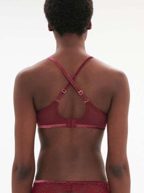 Scenario Reggiseno a balconcino con ferretto, rosso borgogna
