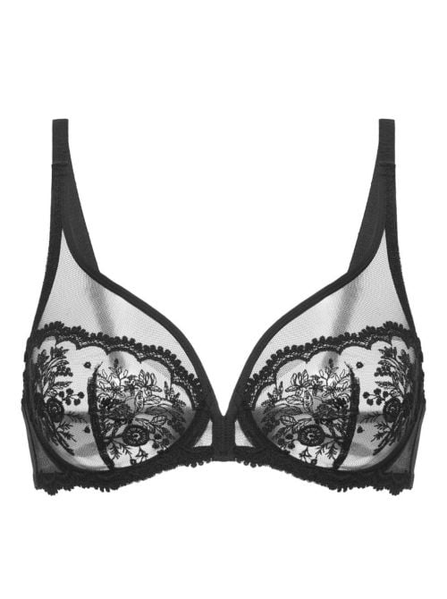 Intrigue Reggiseno scollatura profonda, nero