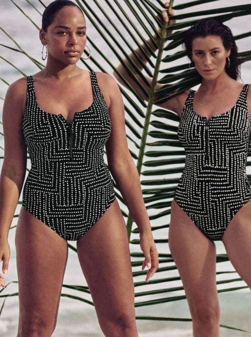 Elouise costume piscina-mare con zip ROSA FAIA BEACHWEAR