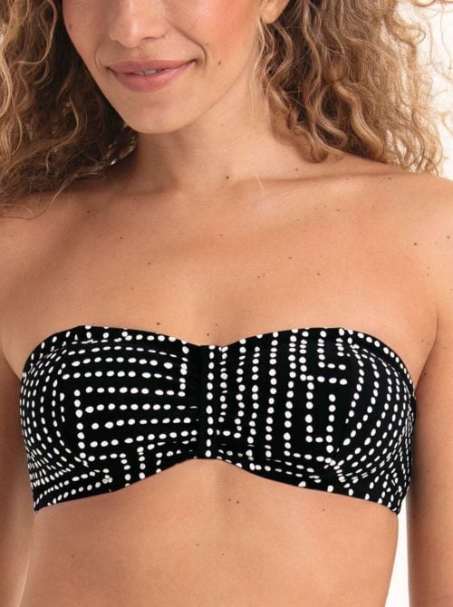 Ella reggiseno per bikini a fascia, bianco e nero ROSA FAIA BEACHWEAR