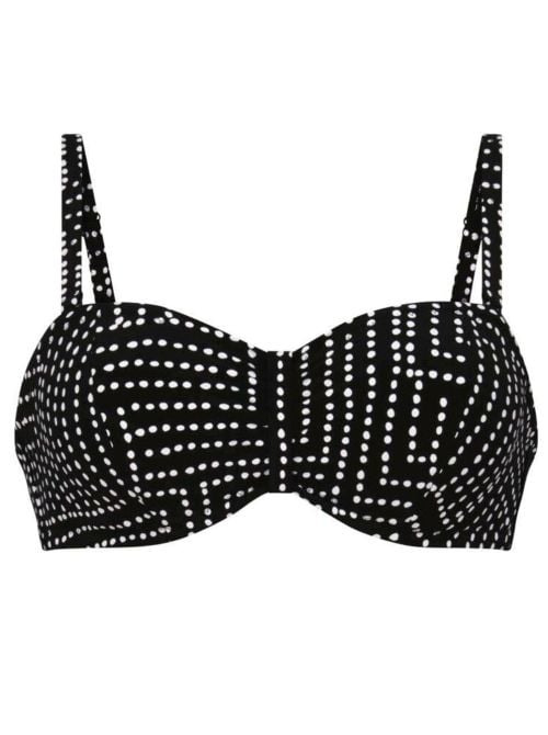 Ella reggiseno per bikini a fascia, bianco e nero