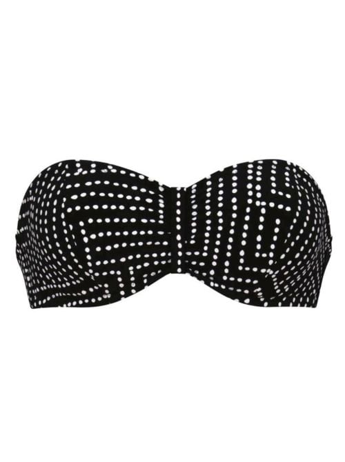 Ella reggiseno per bikini a fascia, bianco e nero