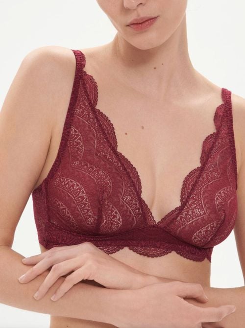 Karma reggiseno senza ferretto, rosso borgogna
