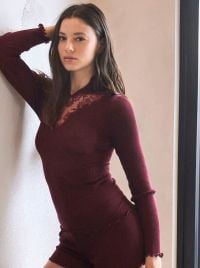 Amanda Manica lunga Lana e seta costine, barolo