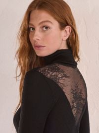 Althea Manica lunga Lana e seta, nero
